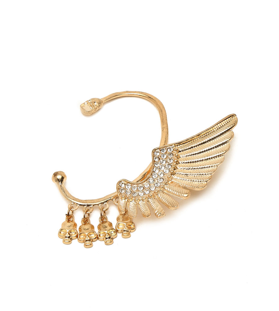 YouBella Fashion Jewellery Gold Plated Wing Shape Earcuff Earring for Girls and Women - for Single Ear (Gold) (YBEAR_33136)